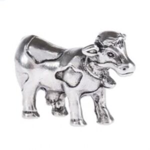 Silver Cow Figurine Cownts charm
